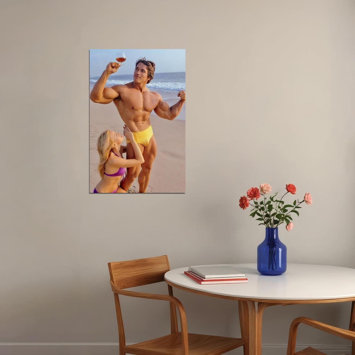 Arnold Schwarzenegger Young Bodybuilding Portrait Poster 1970s Classic Fitness Icon Mr. Universe Wall Art Print Old Hollywood Aesthetic Wall Decor