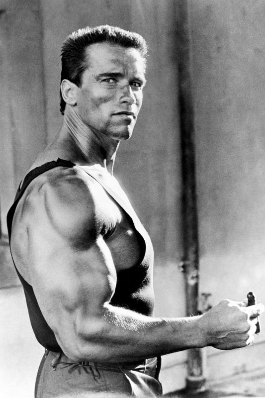 Arnold Schwarzenegger Action Star Portrait Poster Classic Hollywood Iconic Muscle Legend Sports Wall Art Print Old Hollywood Aesthetic Wall Decor