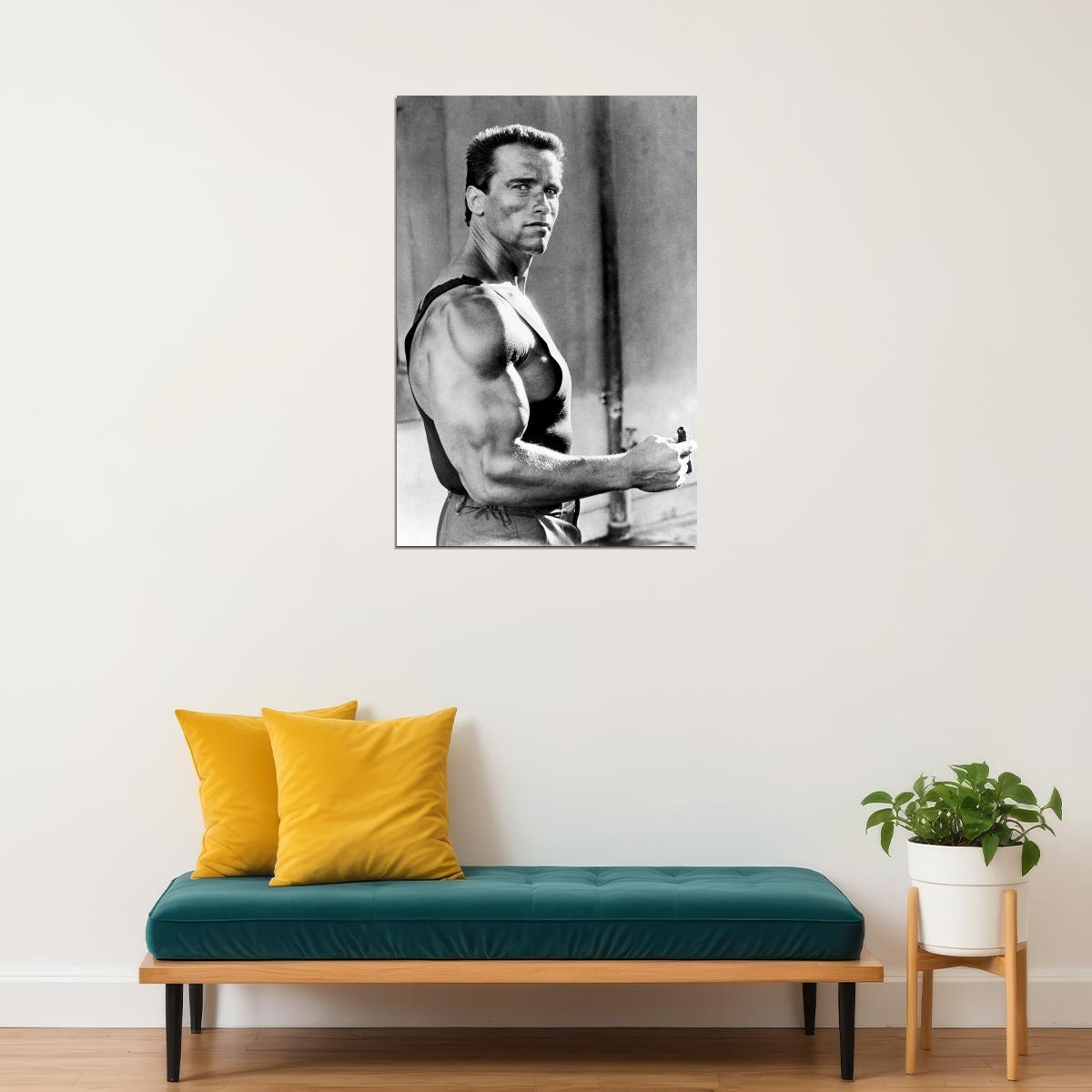 Arnold Schwarzenegger Action Star Portrait Poster Classic Hollywood Iconic Muscle Legend Sports Wall Art Print Old Hollywood Aesthetic Wall Decor - xonomax