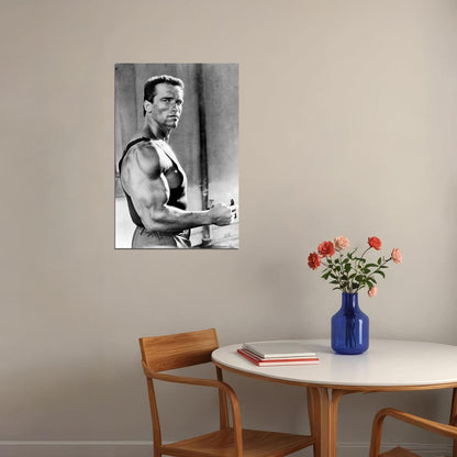 Arnold Schwarzenegger Action Star Portrait Poster Classic Hollywood Iconic Muscle Legend Sports Wall Art Print Old Hollywood Aesthetic Wall Decor - xonomax