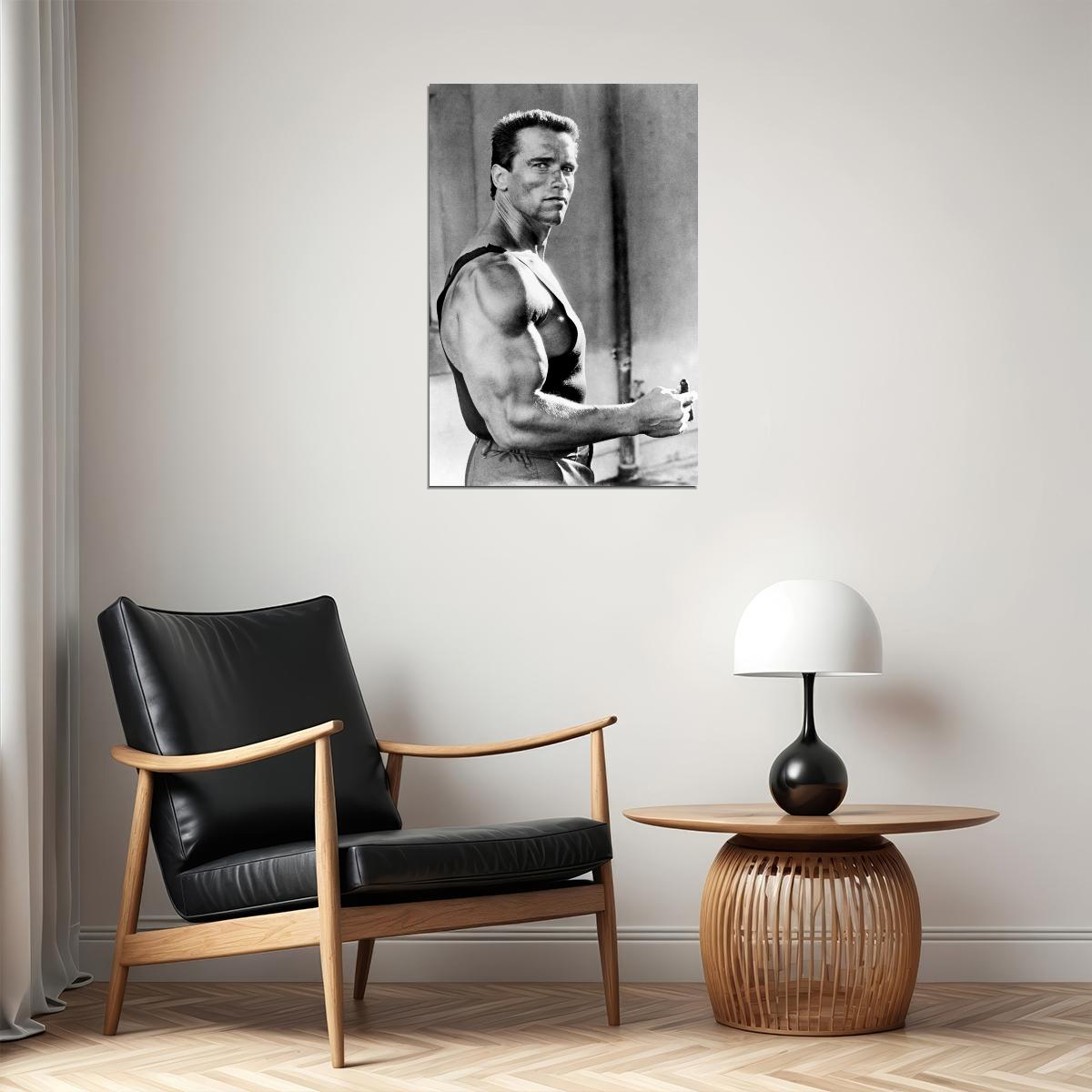 Arnold Schwarzenegger Action Star Portrait Poster Classic Hollywood Iconic Muscle Legend Sports Wall Art Print Old Hollywood Aesthetic Wall Decor - xonomax