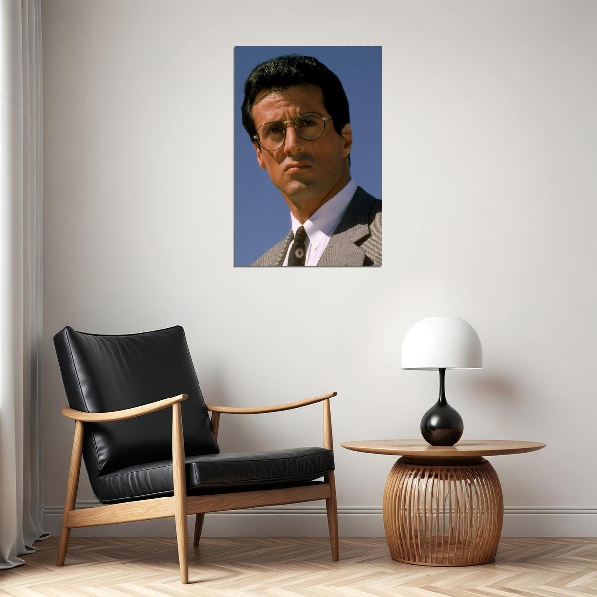 Sly Sylvester Stallone Detective Portrait Poster Classic Crime Film Look Hollywood Actor Iconic Wall Art Print Old Hollywood Aesthetic Wall Decor