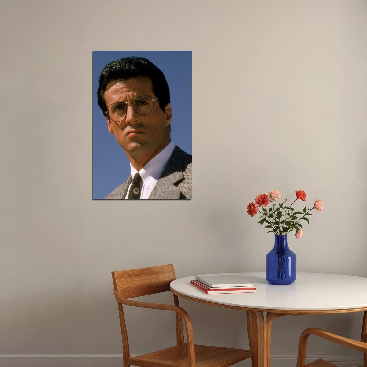 Sly Sylvester Stallone Detective Portrait Poster Classic Crime Film Look Hollywood Actor Iconic Wall Art Print Old Hollywood Aesthetic Wall Decor