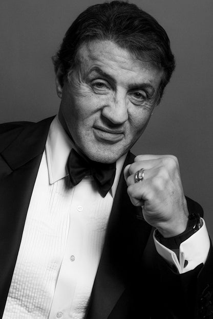 Sly Sylvester Stallone Elegant Tuxedo Portrait Poster Classic Hollywood Actor Iconic Star Legendary Style Wall Art Print Old Hollywood Aesthetic Wall Decor