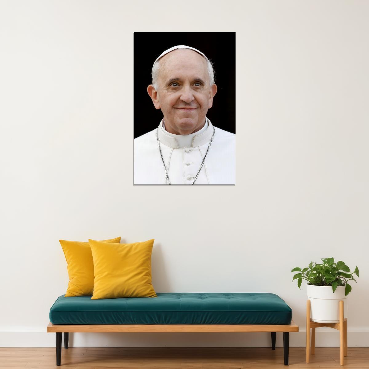 Pope Francis Portrait Poster Iconic Modern Religious Leader Classic Vatican Photo Wall Art Print Old Hollywood Aesthetic Wall Decor - xonomax