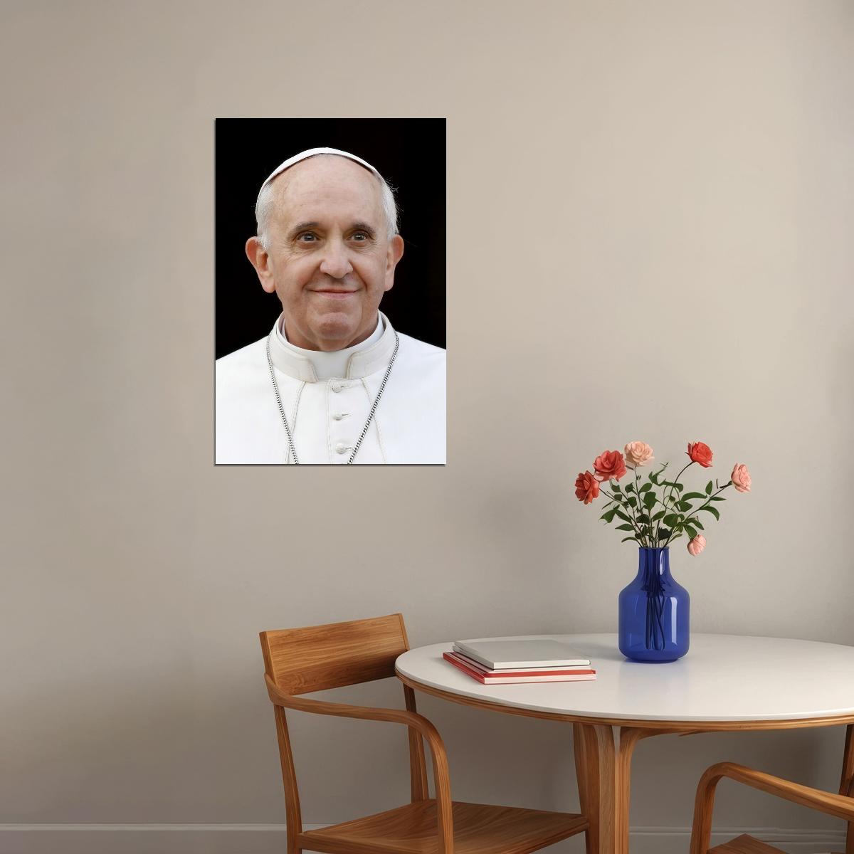 Pope Francis Portrait Poster Iconic Modern Religious Leader Classic Vatican Photo Wall Art Print Old Hollywood Aesthetic Wall Decor - xonomax