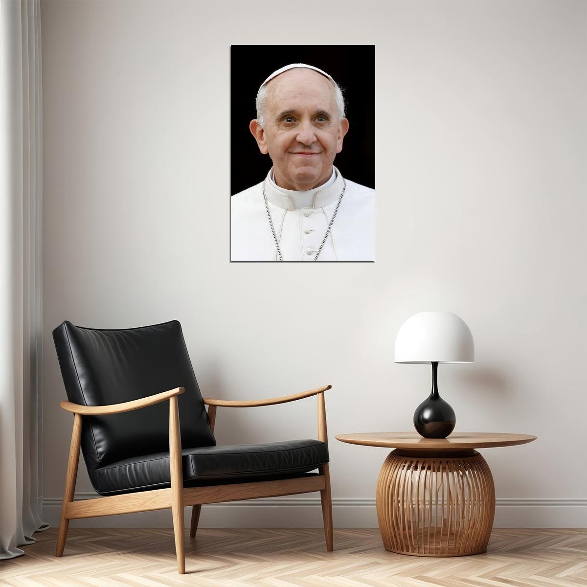 Pope Francis Portrait Poster Iconic Modern Religious Leader Classic Vatican Photo Wall Art Print Old Hollywood Aesthetic Wall Decor - xonomax