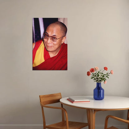 Tenzin Gyatso 14th Dalai Lama Smiling Portrait Poster Iconic Spiritual Leader Classic Religious Figure Wall Art Print Old Hollywood Aesthetic Wall Decor - xonomax