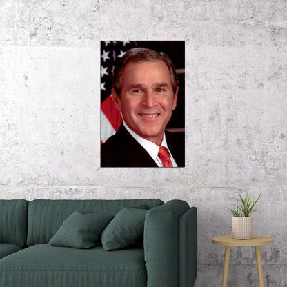 George W. Bush Presidential Portrait Poster 43rd President of the United States Leadership Photo Wall Art Print Old Hollywood Aesthetic Wall Decor