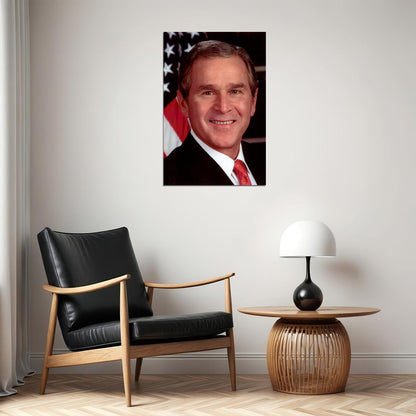 George W. Bush Presidential Portrait Poster 43rd President of the United States Leadership Photo Wall Art Print Old Hollywood Aesthetic Wall Decor