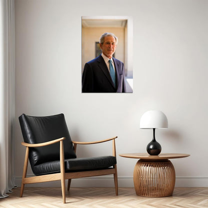 George W. Bush Modern Portrait Poster Former U.S. President Recent Photo Leadership Wall Art Print Old Hollywood Aesthetic Wall Decor