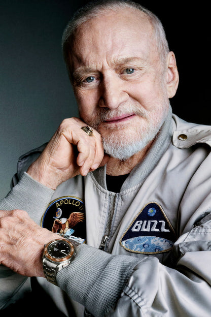 Buzz Aldrin Modern Portrait Poster Legendary Astronaut Recent Photo Space Icon Wall Art Print Old Hollywood Aesthetic Wall Decor