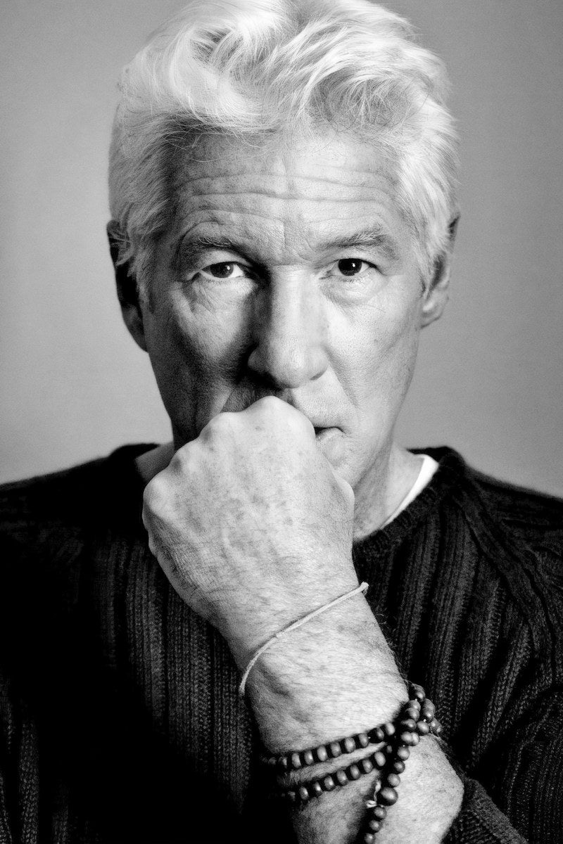 Richard Gere Modern Portrait Poster Classic Hollywood Actor Black and White Movie Star Photo Wall Art Print Old Hollywood Aesthetic Wall Decor