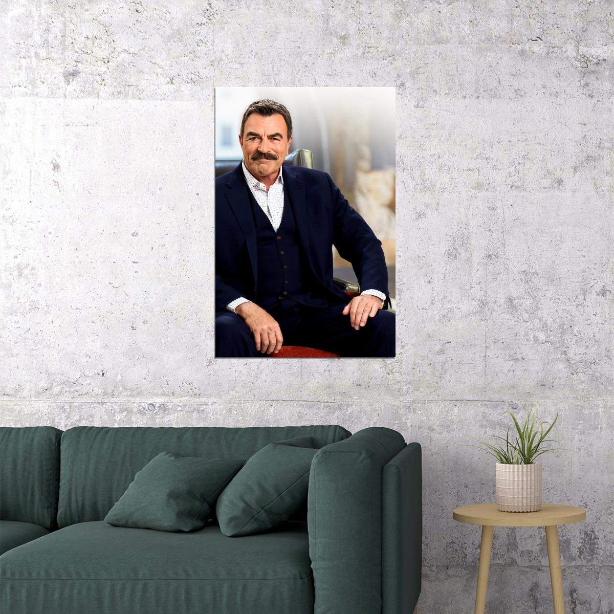 Tom Selleck Modern Portrait Poster Blue Bloods Actor Classic Hollywood Star Wall Art Print Old Hollywood Aesthetic Wall Decor