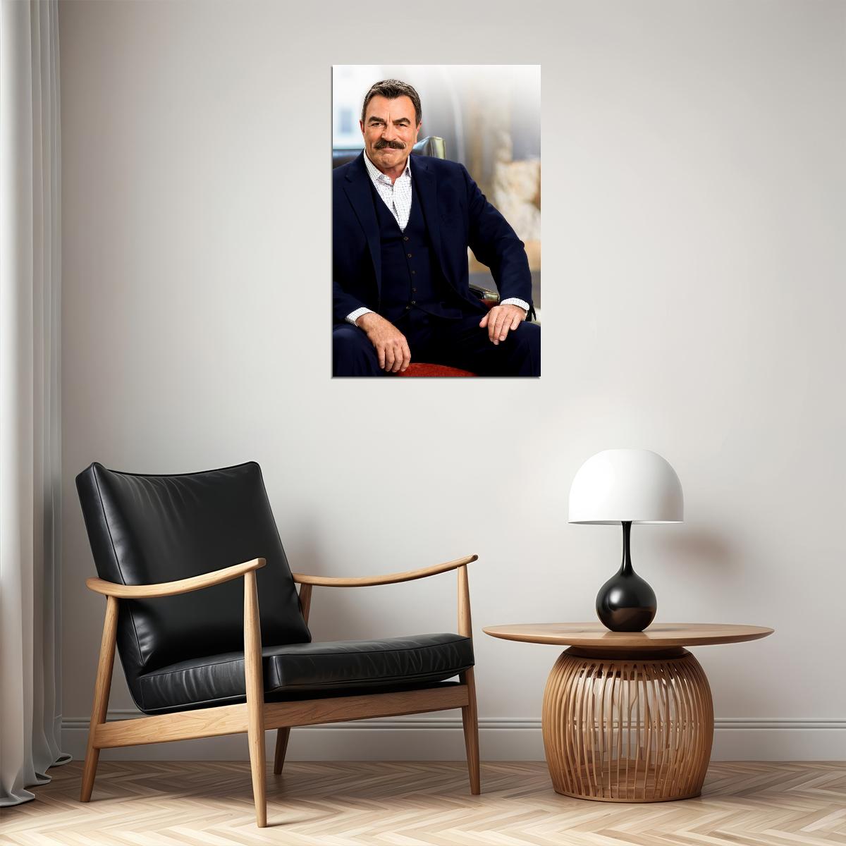 Tom Selleck Modern Portrait Poster Blue Bloods Actor Classic Hollywood Star Wall Art Print Old Hollywood Aesthetic Wall Decor