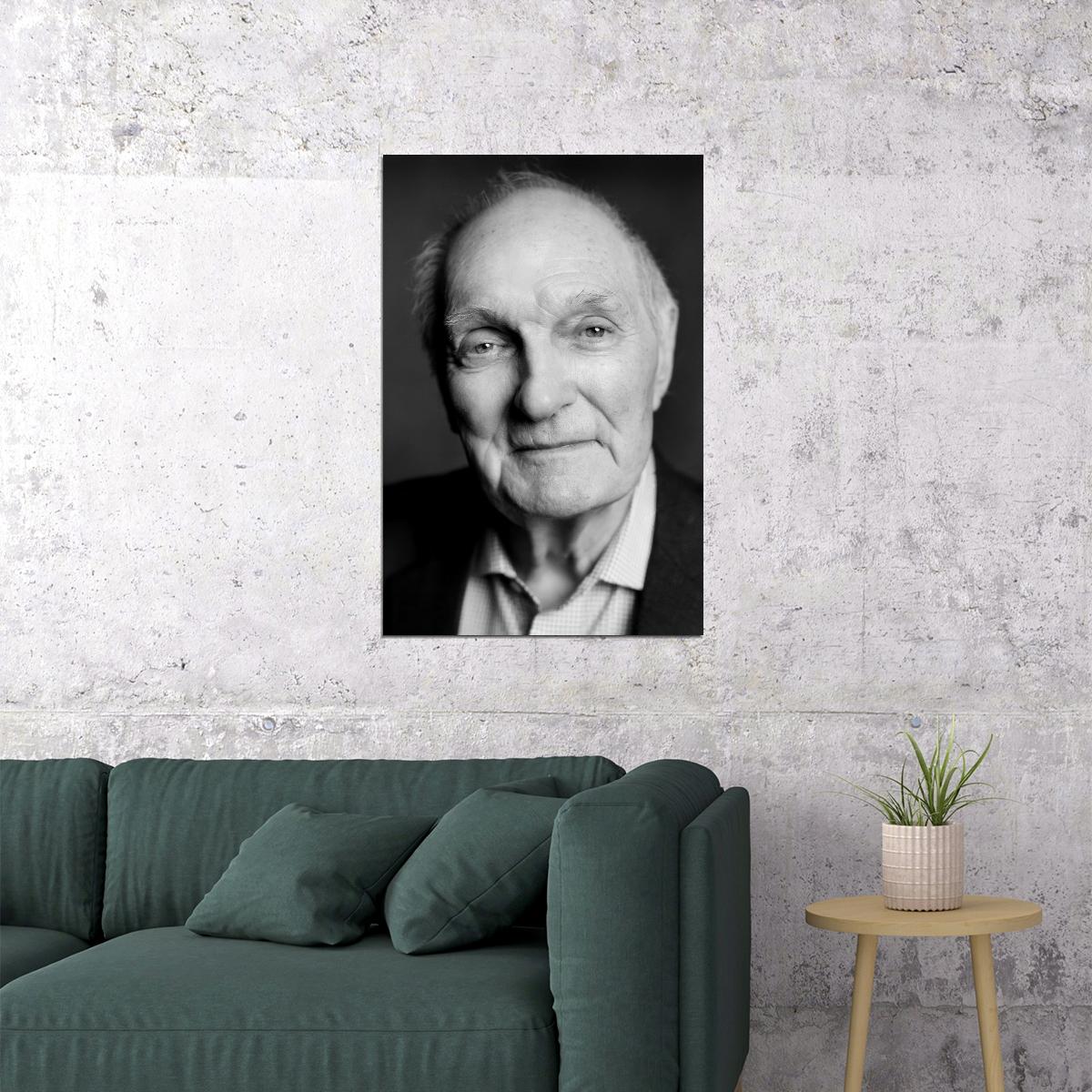 Alan Alda Modern Portrait Poster Legendary Hollywood Actor Classic Star Wall Art Print Old Hollywood Aesthetic Wall Decor