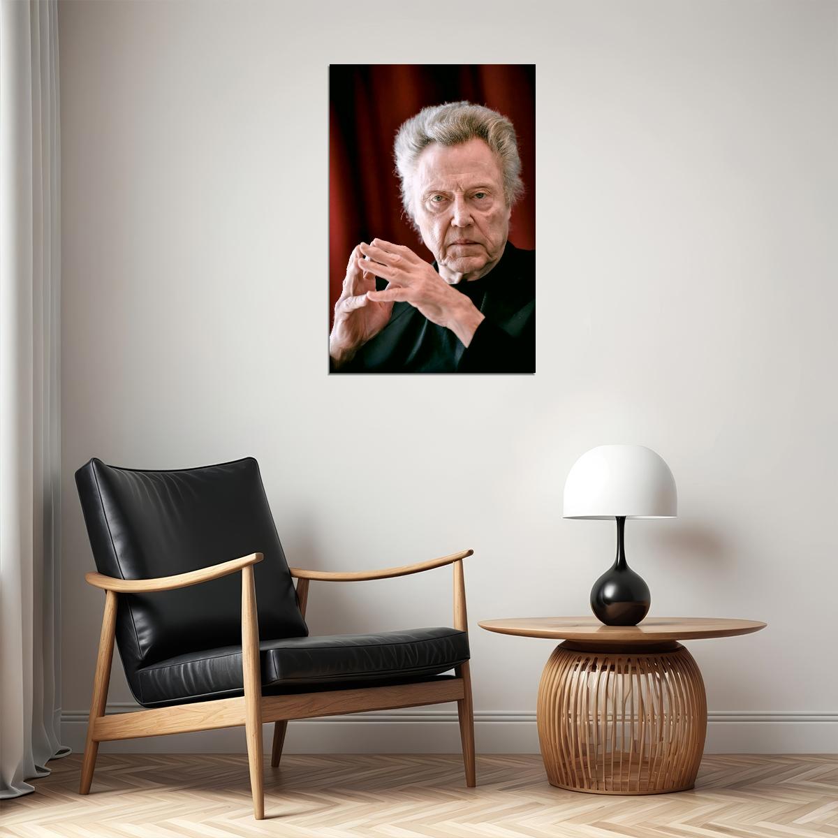 Christopher Walken Modern Portrait Poster Legendary Hollywood Actor Recent Photo Pop Culture Icon Print Old Hollywood Aesthetic Wall Decor