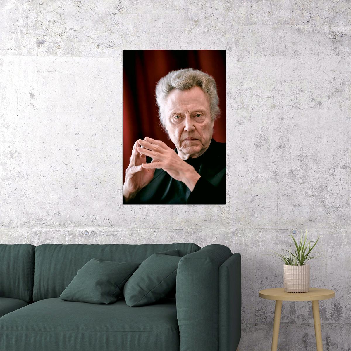 Christopher Walken Modern Portrait Poster Legendary Hollywood Actor Recent Photo Pop Culture Icon Print Old Hollywood Aesthetic Wall Decor