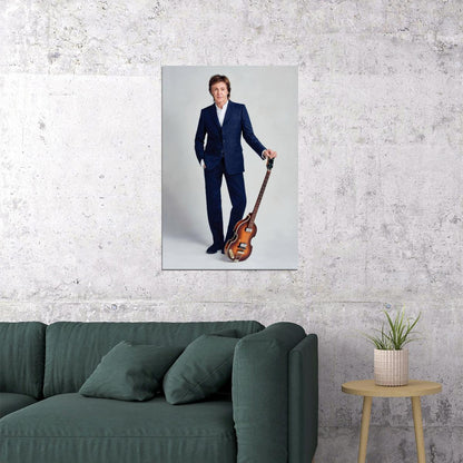Paul McCartney Modern Portrait Poster Legendary Musician Recent Photo Music Icon Wall Art Print Old Hollywood Aesthetic Wall Decor
