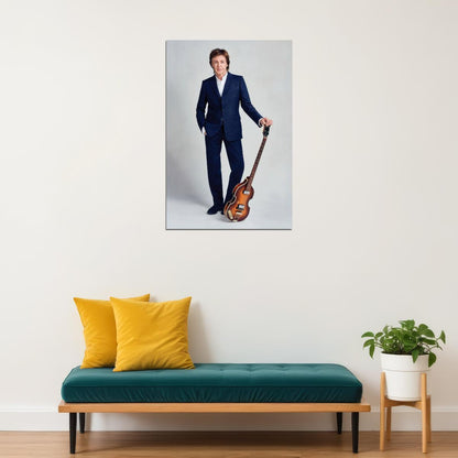 Paul McCartney Modern Portrait Poster Legendary Musician Recent Photo Music Icon Wall Art Print Old Hollywood Aesthetic Wall Decor