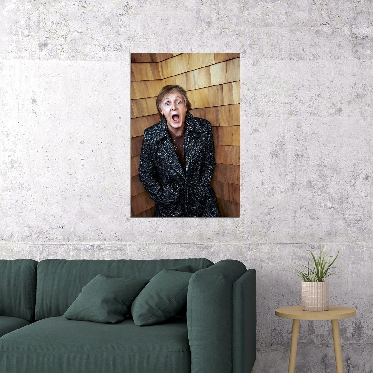 Paul McCartney Recent Modern Portrait Poster Classic Music Icon Rock Star Contemporary Wall Art Print Old Hollywood Aesthetic Wall Decor