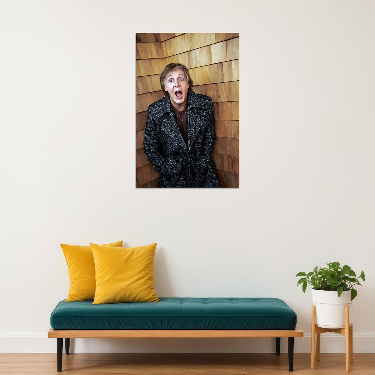 Paul McCartney Recent Modern Portrait Poster Classic Music Icon Rock Star Contemporary Wall Art Print Old Hollywood Aesthetic Wall Decor