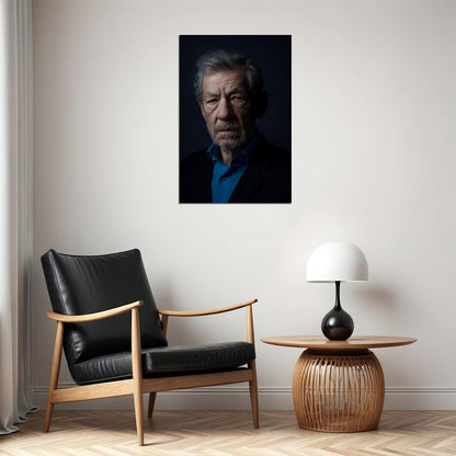 Ian McKellen Modern Photo Print Legendary Actor Poster Portrait Timeless Wall Art Old Hollywood Aesthetic Wall Decor