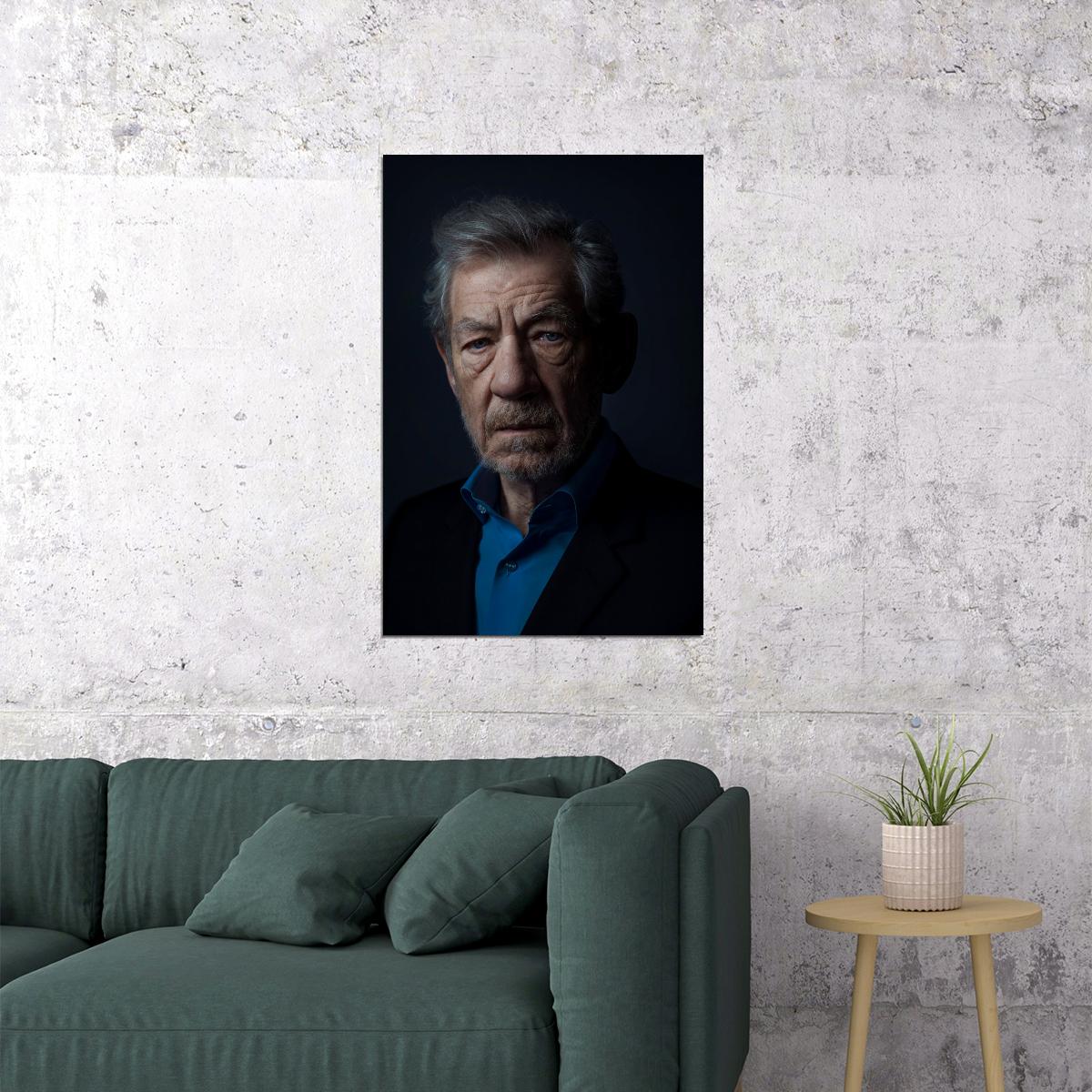 Ian McKellen Modern Photo Print Legendary Actor Poster Portrait Timeless Wall Art Old Hollywood Aesthetic Wall Decor