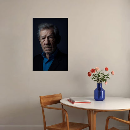 Ian McKellen Modern Photo Print Legendary Actor Poster Portrait Timeless Wall Art Old Hollywood Aesthetic Wall Decor