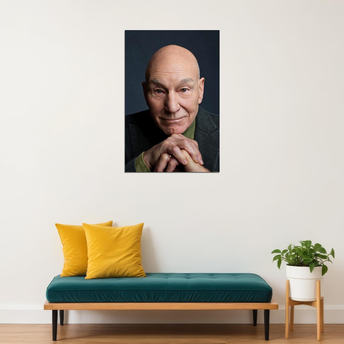 Patrick Stewart Modern Photo Print Iconic Charles Xavier Print Classic Hollywood Actor Wall Art Old Hollywood Aesthetic Wall Decor