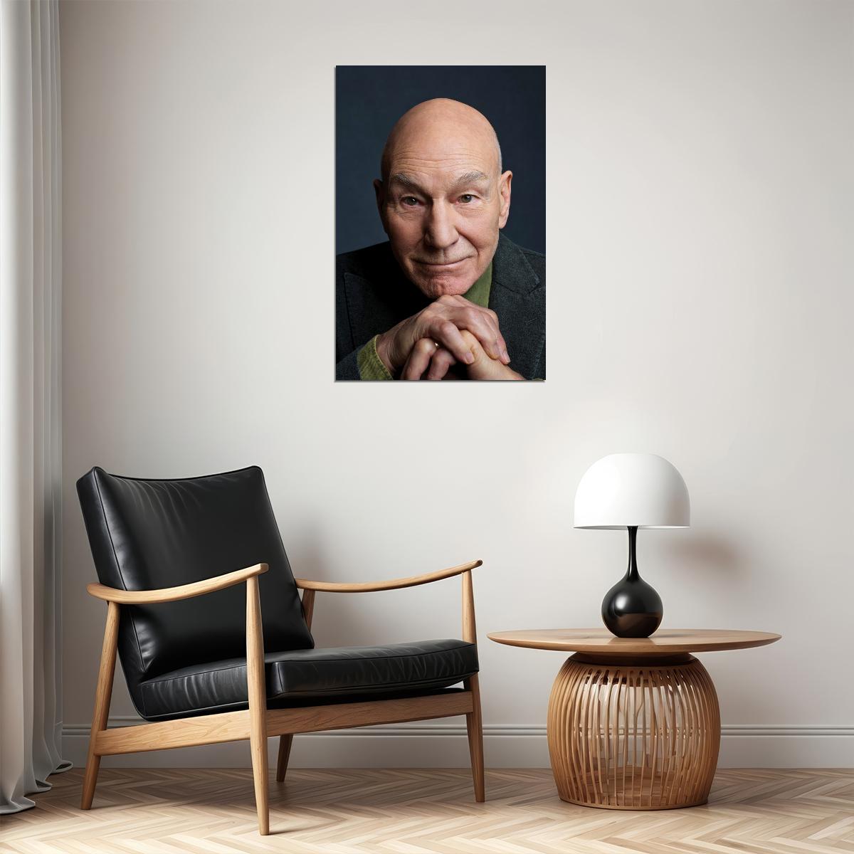 Patrick Stewart Modern Photo Print Iconic Charles Xavier Print Classic Hollywood Actor Wall Art Old Hollywood Aesthetic Wall Decor