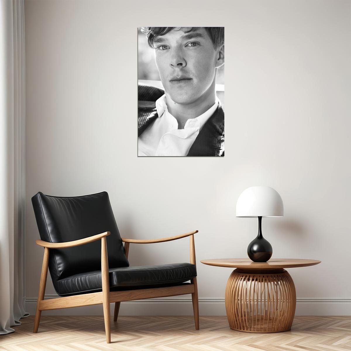 Benedict Cumberbatch Classic Portrait 2000s Photo Poster Black And White Legendary Actor Wall Art Old Hollywood Aesthetic Wall Decor