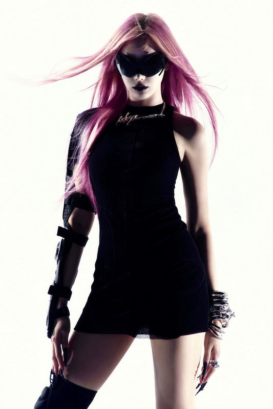 aespa Giselle Whiplash Concept Photo K-pop Music Poster High-Tech Glam Aesthetic Sexy Cyberpunk Female Idol Fashion Print Trendy Girl Group Wall Art - xonomax