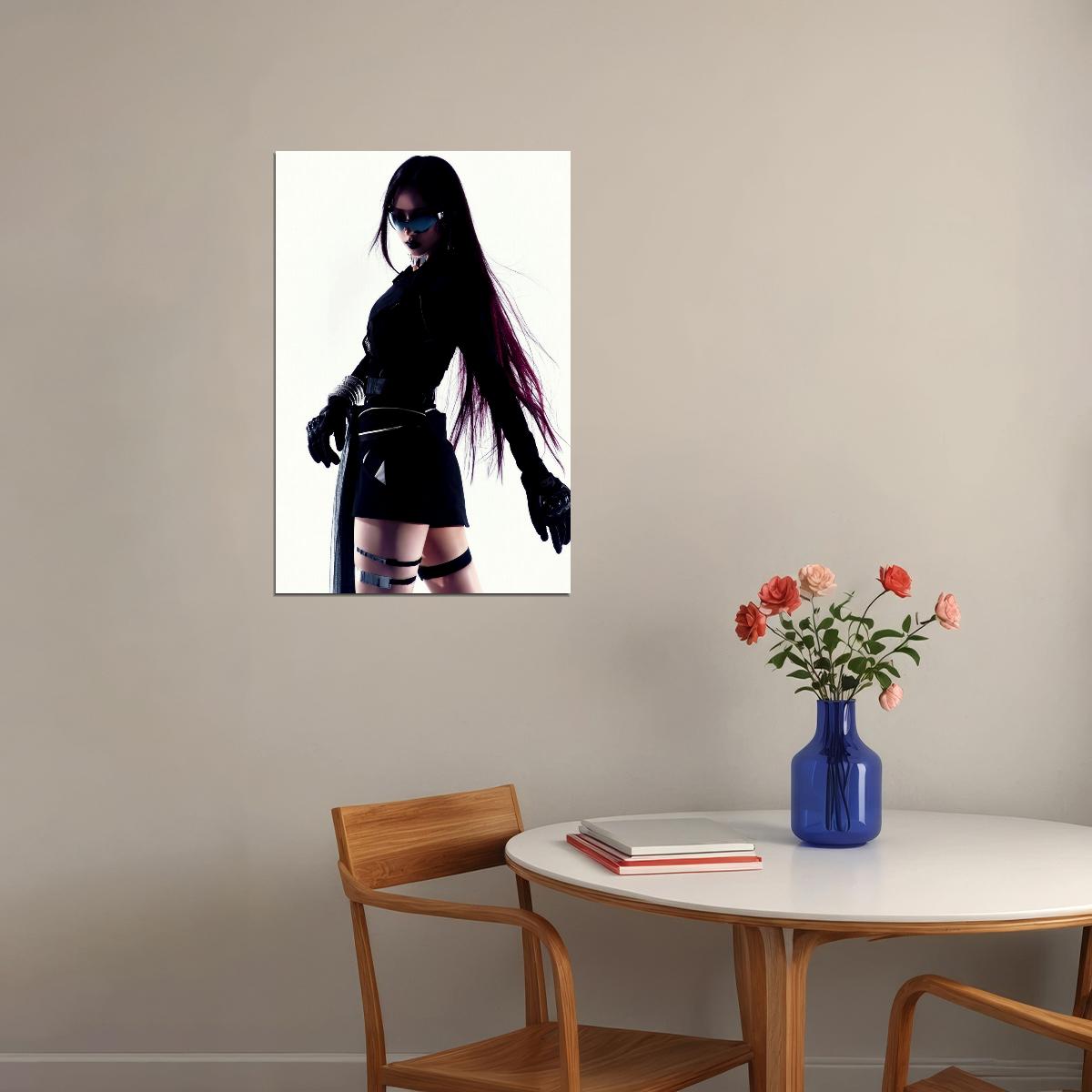 aespa Karina Whiplash Concept Photo K-pop Music Poster Y2K Futuristic Aesthetic Sexy Cyberpunk Female Idol Fashion Print Trendy Girl Group Wall Art - xonomax