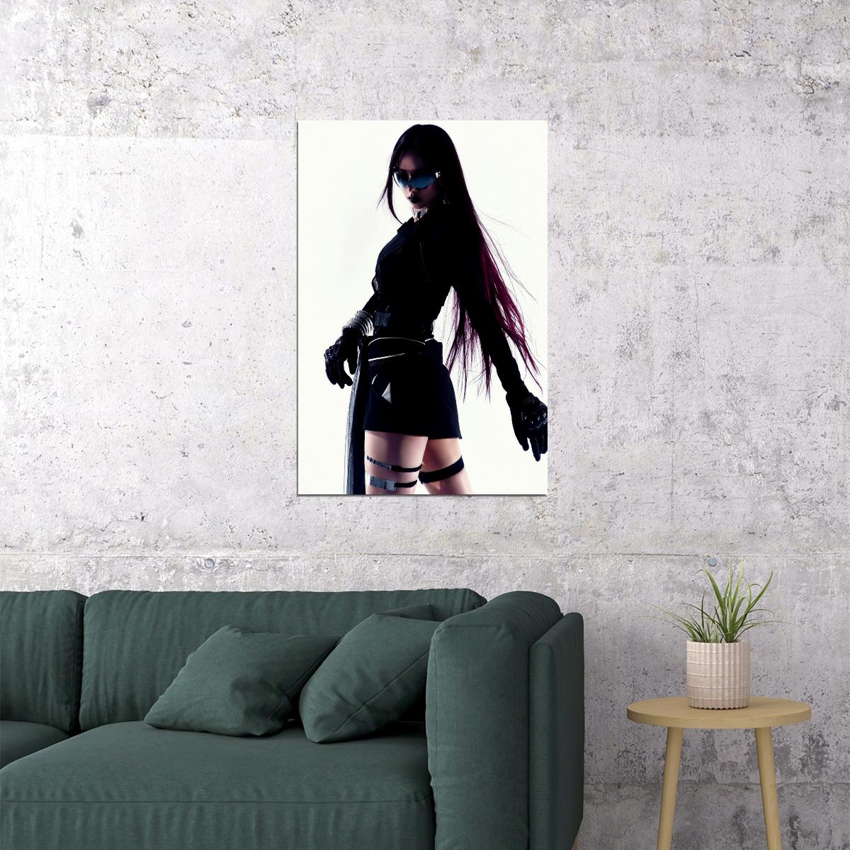 aespa Karina Whiplash Concept Photo K-pop Music Poster Y2K Futuristic Aesthetic Sexy Cyberpunk Female Idol Fashion Print Trendy Girl Group Wall Art - xonomax