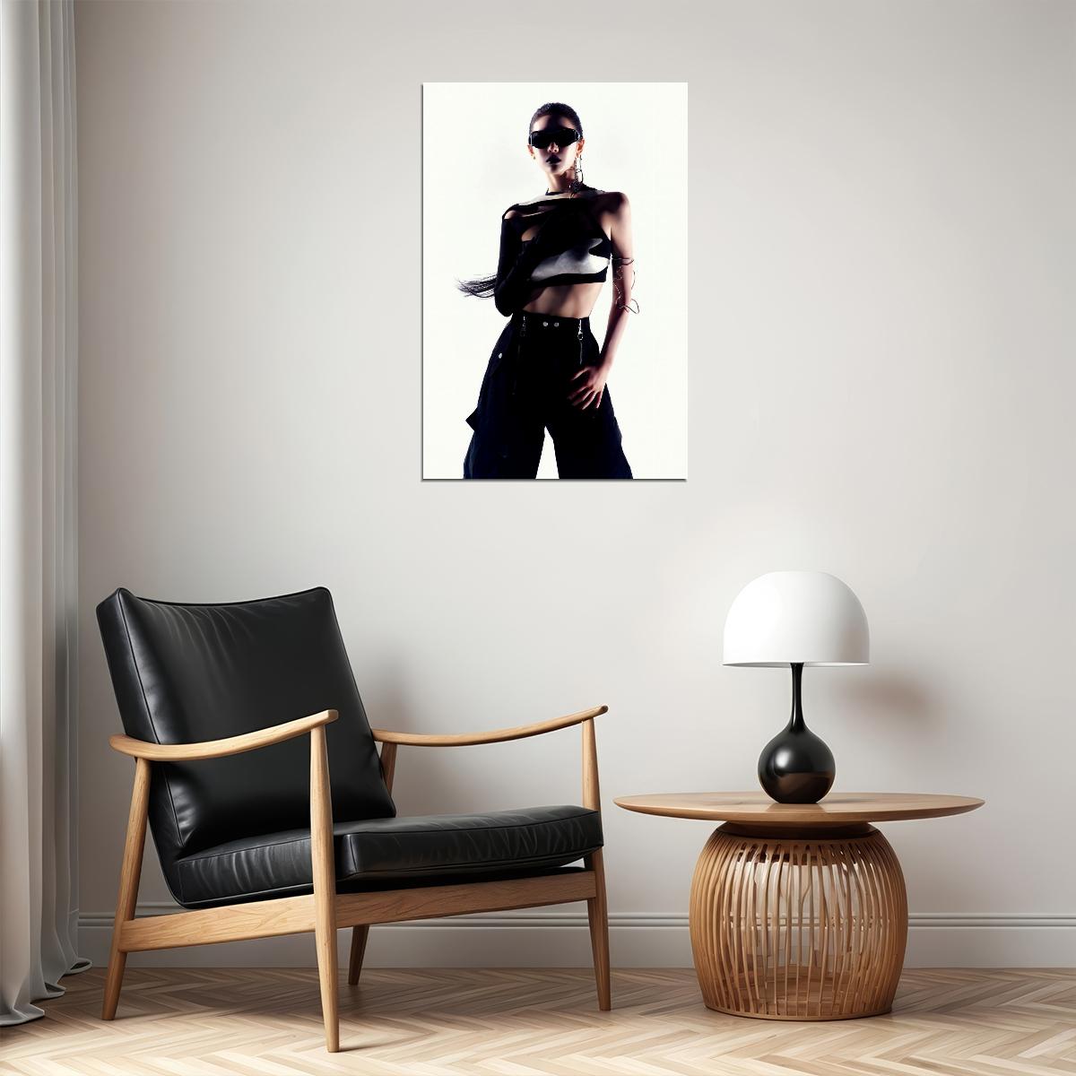 aespa Ningning Whiplash Concept Photo K-pop Music Poster Y2K Neo-Futuristic Aesthetic Sexy Cyberpunk Female Idol Fashion Print Trendy Girl Group Wall Art - xonomax