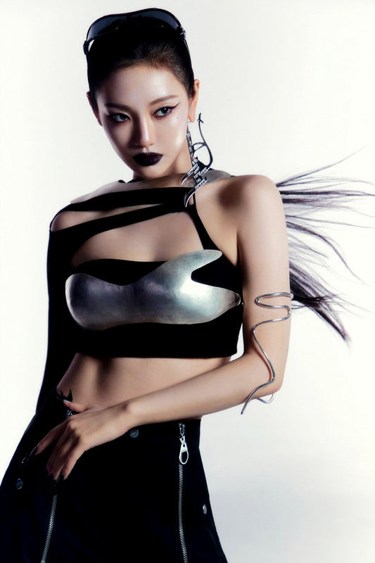 aespa Ningning Whiplash Concept Photo K-pop Music Poster Y2K Futuristic Aesthetic Sexy Cyberpunk Female Idol Fashion Print Trendy Girl Group Wall Art - xonomax