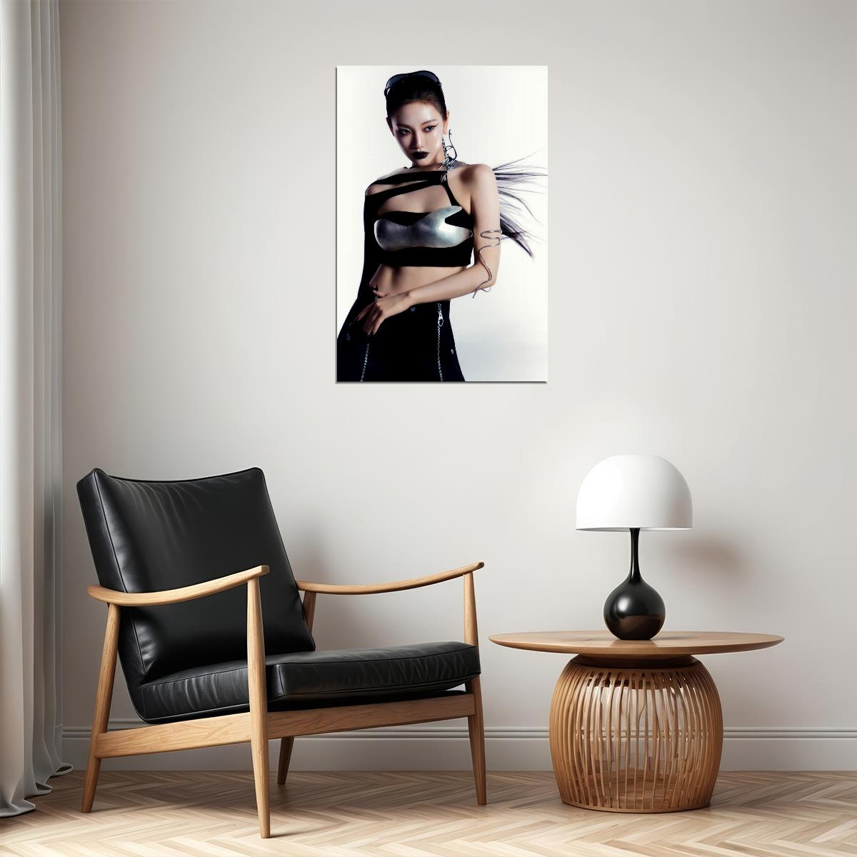 aespa Ningning Whiplash Concept Photo K-pop Music Poster Y2K Futuristic Aesthetic Sexy Cyberpunk Female Idol Fashion Print Trendy Girl Group Wall Art - xonomax
