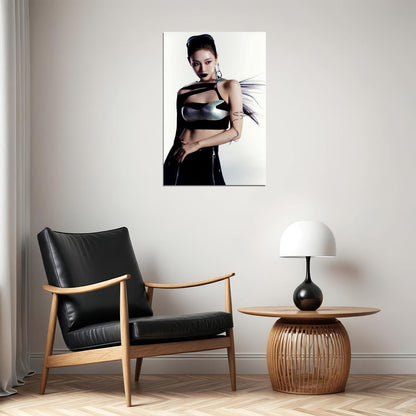 aespa Ningning Whiplash Concept Photo K-pop Music Poster Y2K Futuristic Aesthetic Sexy Cyberpunk Female Idol Fashion Print Trendy Girl Group Wall Art - xonomax