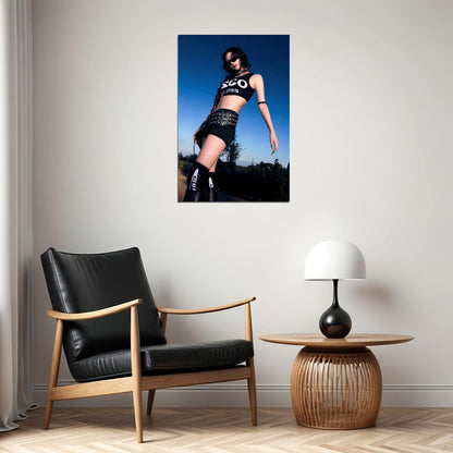 aespa Karina Whiplash Album Concept Photo K-pop Music Poster Y2K Futuristic Aesthetic Trendy Dark Fashion Sexy Female Idol Print Viral Girl Group Wall Art