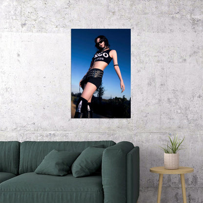 aespa Karina Whiplash Album Concept Photo K-pop Music Poster Y2K Futuristic Aesthetic Trendy Dark Fashion Sexy Female Idol Print Viral Girl Group Wall Art