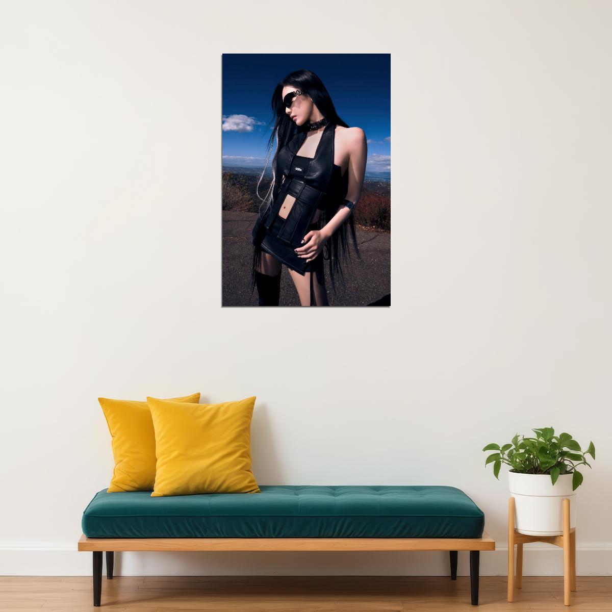 aespa Ningning Whiplash Album Concept Photo K-pop Music Poster Techwear Aesthetic Sexy Cyberpunk Female Idol Fashion Print Trendy Girl Group Wall Art - xonomax
