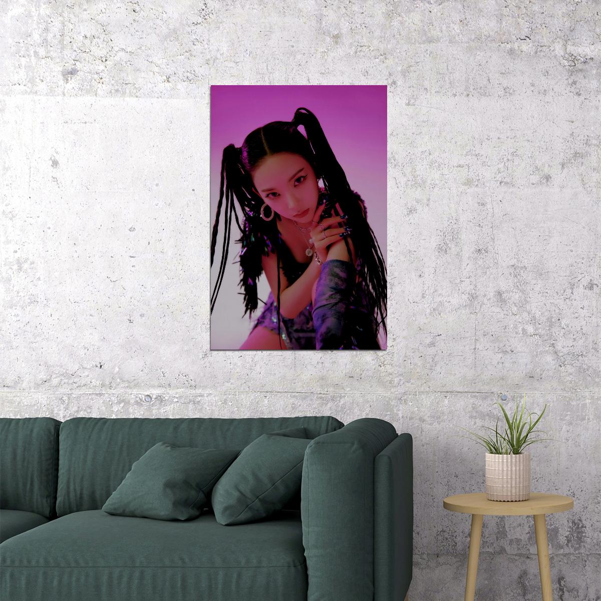 aespa Karina Next Level Album Teaser Photo K-pop Music Poster Neon Lights Aesthetic  Female Idol Fashion Print Iconic Girl Group Wall Art - xonomax