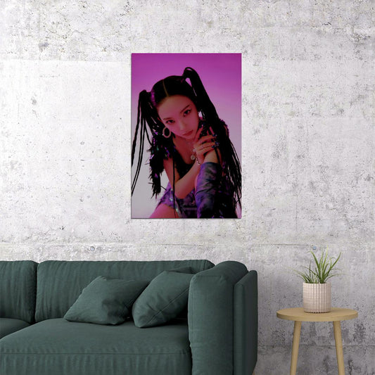 aespa Karina Next Level Album Teaser Photo K-pop Music Poster Neon Lights Aesthetic  Female Idol Fashion Print Iconic Girl Group Wall Art - xonomax