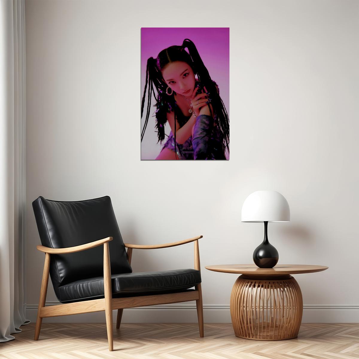 aespa Karina Next Level Album Teaser Photo K-pop Music Poster Neon Lights Aesthetic  Female Idol Fashion Print Iconic Girl Group Wall Art - xonomax