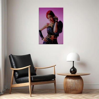 aespa Ningning Next Level Album Teaser Photo K-pop Music Poster Neon Lights Aesthetic  Female Idol Fashion Print Trendy Girl Group Wall Art - xonomax