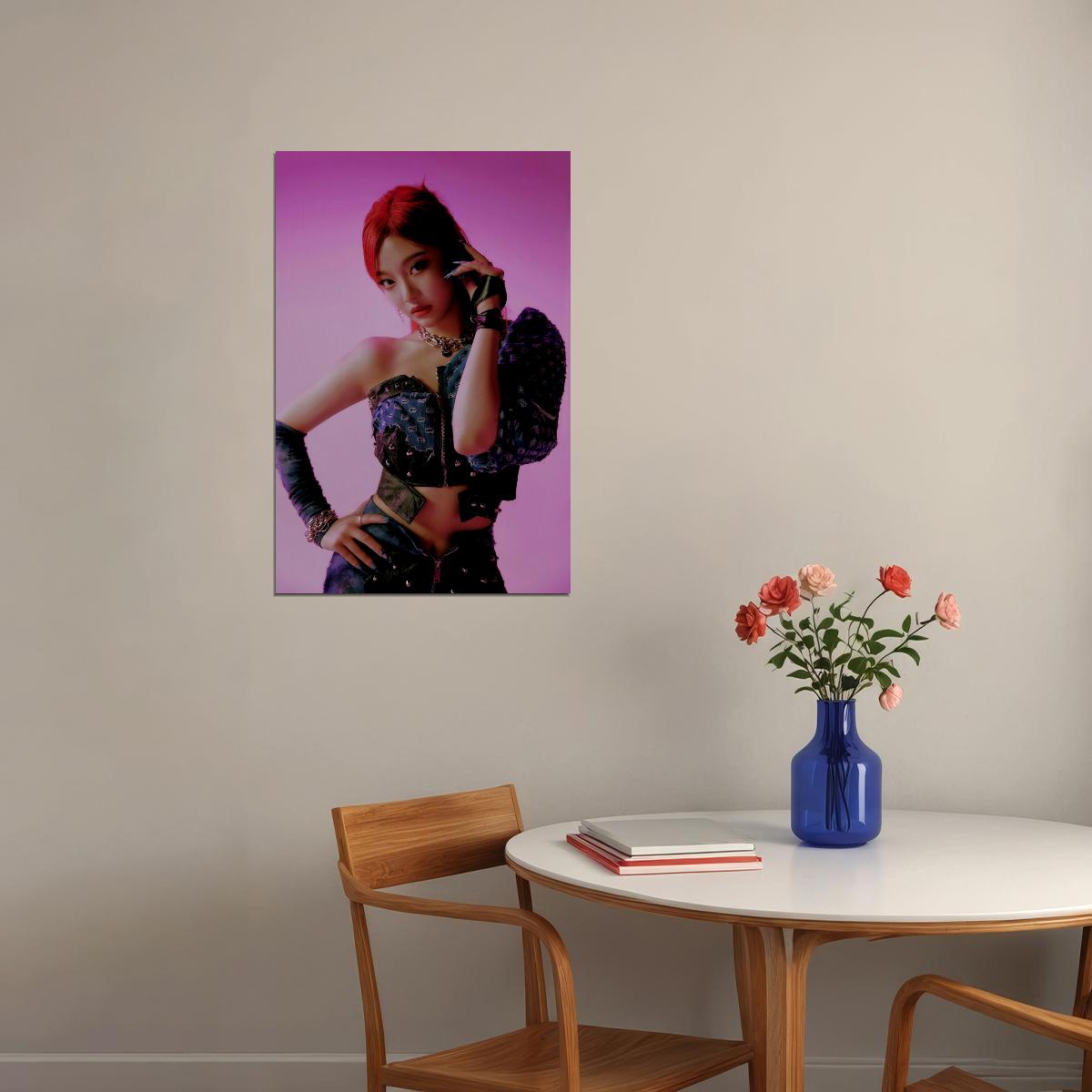 aespa Ningning Next Level Album Teaser Photo K-pop Music Poster Neon Lights Aesthetic  Female Idol Fashion Print Trendy Girl Group Wall Art - xonomax