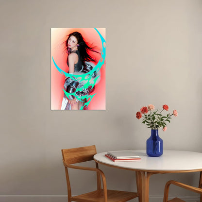 aespa Giselle Supernova MV Teaser Photos Armageddon K-pop Music Poster Bold Neon Aesthetic Aesthetic  Female Idol Fashion Print Viral Girl Group Wall Art - xonomax