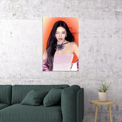 aespa Ningning Supernova MV Teaser Photos Armageddon K-pop Music Poster Bold Neon Aesthetic  Female Idol Fashion Print Viral Girl Group Wall Art