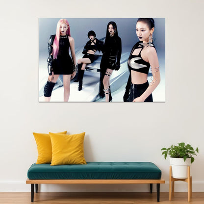 aespa Karina Winter Giselle Ningning Whiplash Album Concept Group Photo K-pop Music Poster Edgy Aesthetic Cyberpunk Female Idol Print Trendy Girl Group Wall Art - xonomax
